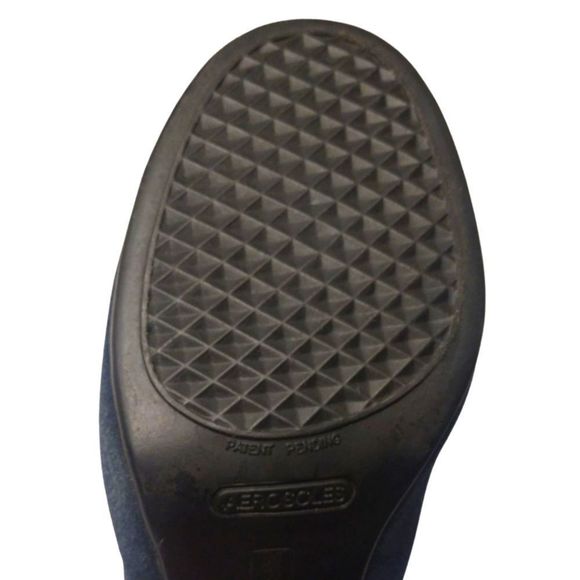 AEROSOLES Sling Back Blue Suede Leather Clog Mules Buckle Chunky Heel Size 9.5 - Picture 6 of 9